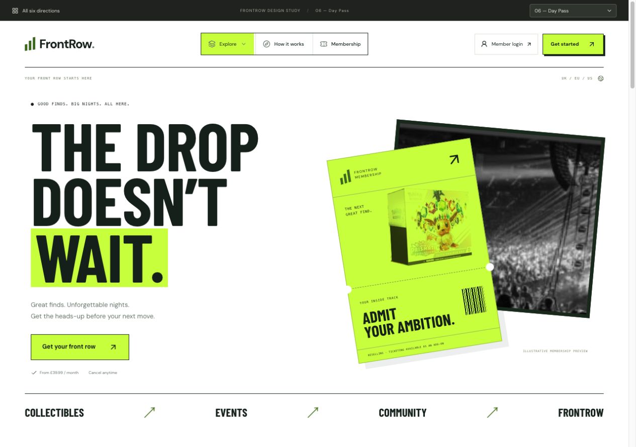 Day Pass homepage preview