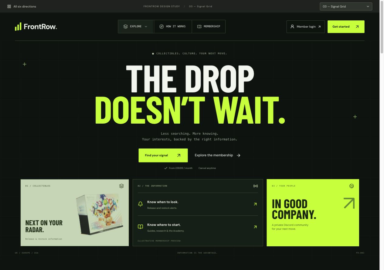 Signal Grid homepage preview