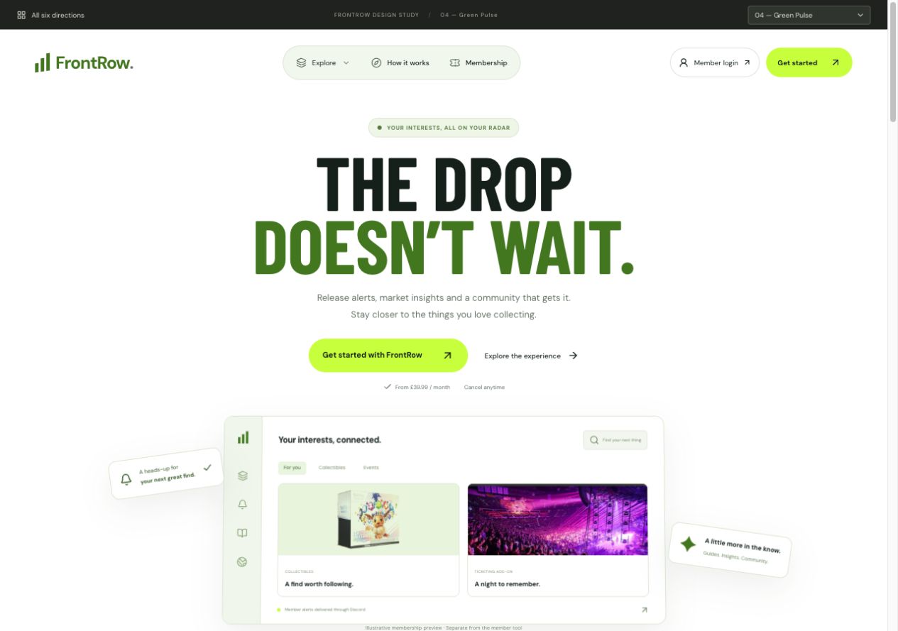 Green Pulse homepage preview
